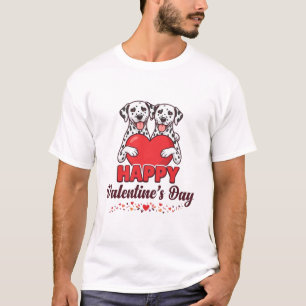 T-shirt Couple Dalmatien Bonne Saint-Valentin Amour