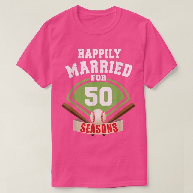 T-shirt Couple de baseball du 50e anniversaire du Mariage  (Design devant)