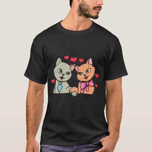 T-shirt couple de chat (Devant)