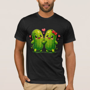T-shirt couple de cornichons mignons drôles Kawaii