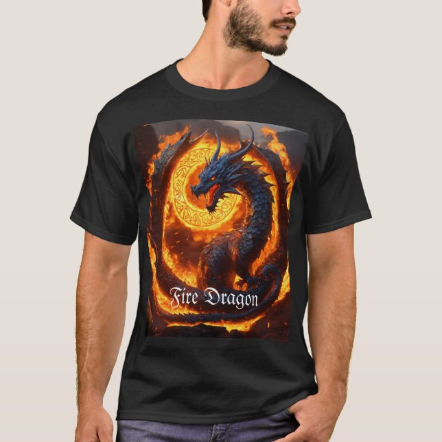 T-shirt Couple de dragon de feu (Devant)