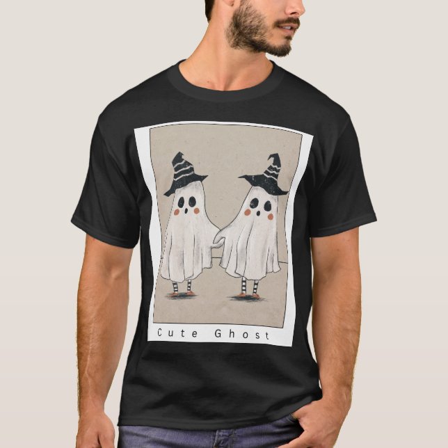 T-shirt Couple de fantômes mignons (Devant)