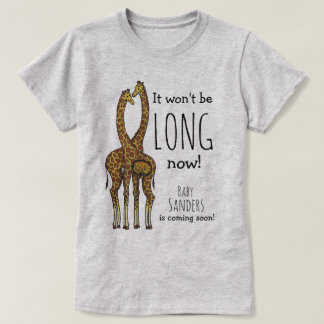 T-shirt Couple de Girafe Enceinte avec nom personnalisable