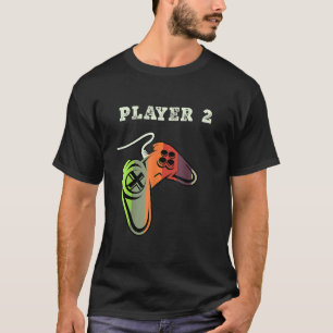 T-shirt Couple de joueurs de jeux vidéo Joueur 1 Joueur 2