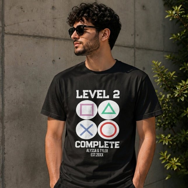 T-shirt Couple de joueurs niveau 2 complet appariés (Créateur téléchargé)