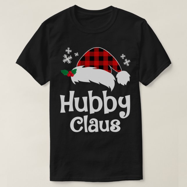 T-shirt Couple de jumelage de Noël de Wifey Claus et Hubby (Design devant)