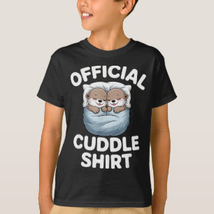 T-shirt Couple de loutres mignonnes câlin douillet
