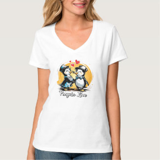 T-shirt Couple de manchots charmants