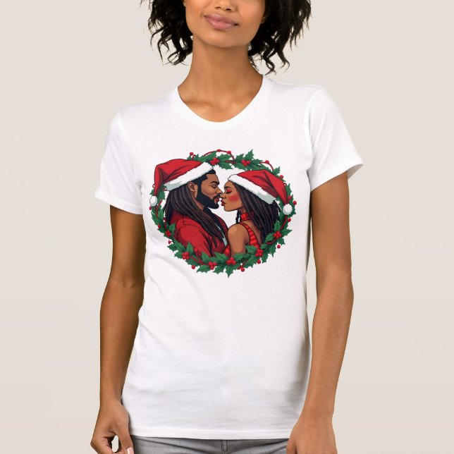 T-shirt Couple de Noël - Black Love (Devant)