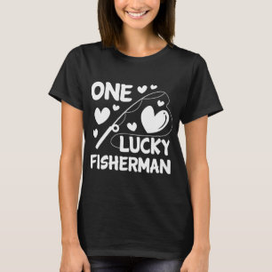 T-shirt Couple de pêcheurs Un pêcheur chanceux Cadeau de c