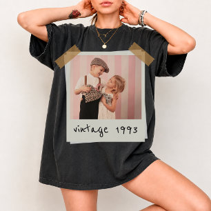T-shirt Couple de photo vintage personnalisée Anniversaire