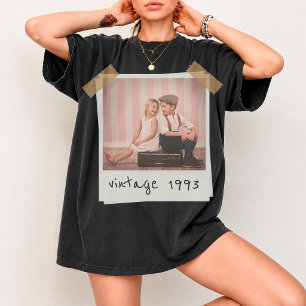 T-shirt Couple de photo vintage personnalisée Anniversaire