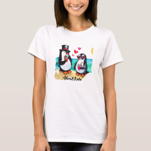 T-shirt Couple de pingouin drôle, Animaux en amour