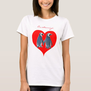 T-shirt Couple de pingouin Inséparable Red Heart Thunder_