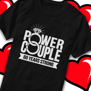 T-shirt Couple de Pouvoir Fort de 60 Ans Cute 60e Annivers
