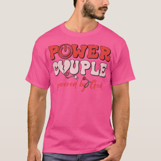 T-shirt Couple de puissance propulsé par Dieu