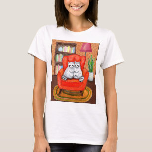 T-shirt Couple de ratons laveurs mignons Graphique d'anima