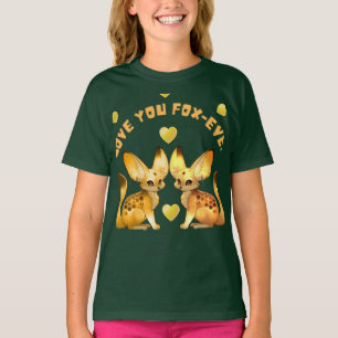 T-shirt Couple de renards Art de la Saint-Valentin