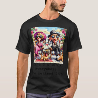 T-shirt Couple de retraités drôles et pug cool en vacances