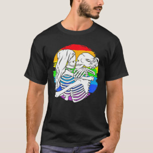 T-shirt Couple de squelette lesbienne - Fierté lesbienne p