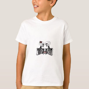 T-shirt Couple de squelette romantique - Gothique Avec Mai