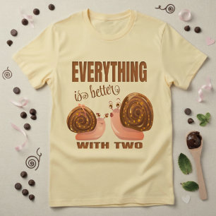 T-shirt Couple d'escargots de dessin animé