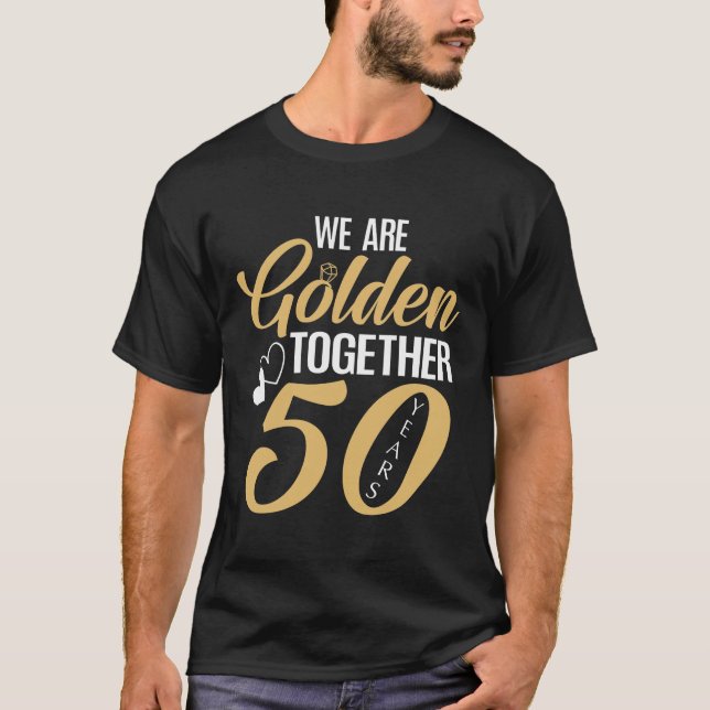 T-shirt Couple d'or 50 ans 50e Mariage (Devant)