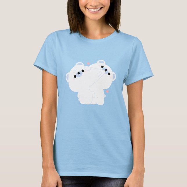 T-shirt Couple d'ours polaire (Devant)