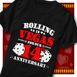 T-shirt Couple du 14e Anniversaire de Vegas Casino Lanceme