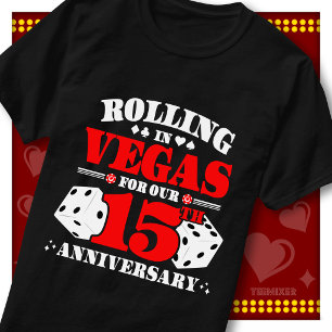 T-shirt Couple du 15e Anniversaire de Vegas Casino Lanceme
