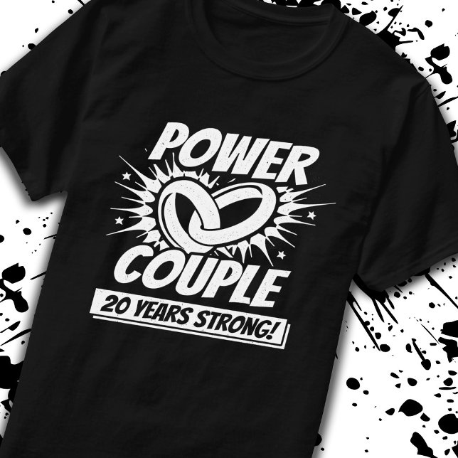T-shirt Couple du 20e Anniversaire Marié 20 Ans Fort (Créateur téléchargé)