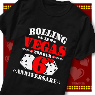 T-shirt Couple du 6e Anniversaire de Vegas Casino Lancemen