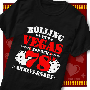 T-shirt Couple du 78e Anniversaire de Vegas Casino Lanceme