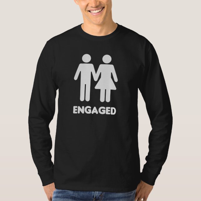 T-shirt Couple Fiancé (Silhouette Blanche) (Devant)