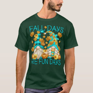 T-shirt Couple Gnome D'Automne Pour Gardener Funny Fall Q