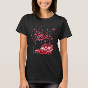 T-shirt Couple Gnomes en Camion Rouge avec coeur Valentine