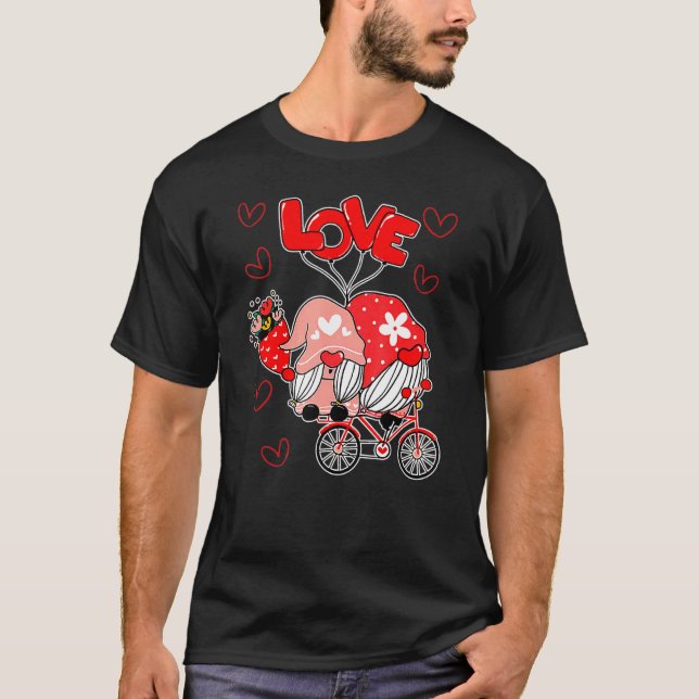 T-shirt Couple Gnomes Heureuse Sainte-Valentin Cute Gnome (Devant)