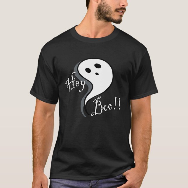 T-shirt Couple  Hey Boo Ghost Halloween (Devant)