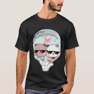 T-shirt Couple le plus froid jamais Bubu Dudu Panda Ours B