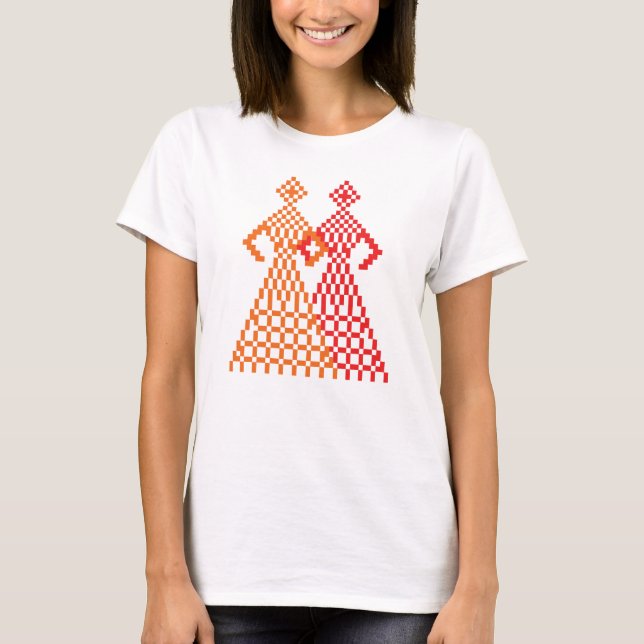 T-shirt Couple lesbien main dans la main (Devant)