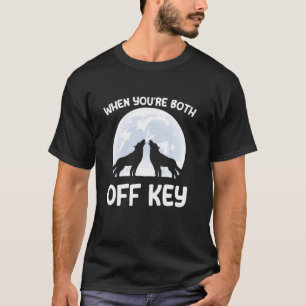 T-shirt Couple Loup Hurlement Lune Saint-Valentin Cringe W