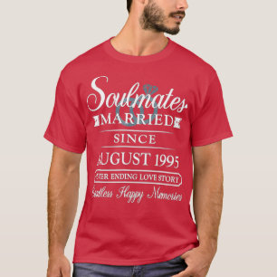 T-shirt Couple marié depuis août 1995, 27e Mariage Ann