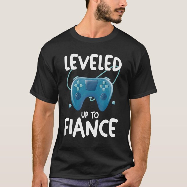 T-shirt Couple Matching Gamer Gaming Engagement Leveled Up (Devant)