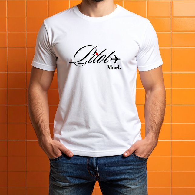 T-shirt Couple Matching Pilot & Airplane Simple Custom (Créateur téléchargé)