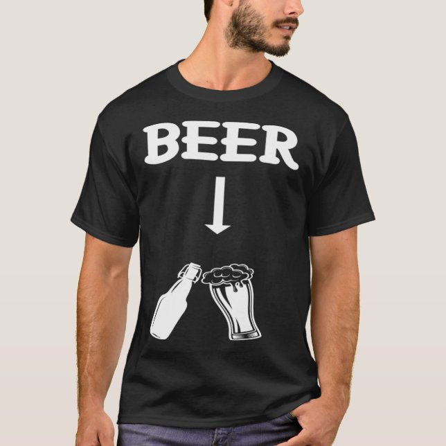 T-shirt Couple Matching Pregnancy Announcement Beer New Da (Devant)
