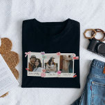 T-shirt Couple personnalisé mignonne photos et cadeau text<br><div class="desc">Créez un souvenir intemporel avec notre chemise photo personnalisée pour les couples ! Personnalisez-le avec vos photos de couple préférées dans un design d'inspiration rétro, parfait pour les anniversaires, la Saint-Valentin, ou simplement parce que. Vous pouvez le customiser avec vos photos et texte. Cette chemise est un cadeau unique pour...</div>