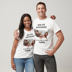 T-shirt Couple personnalisé vacances mariage USA forme pho