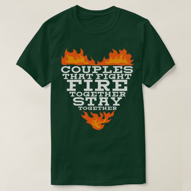 T-shirt Couple pompier (Design devant)