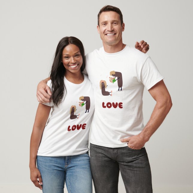 T-shirt couple romantique (Unisexe)