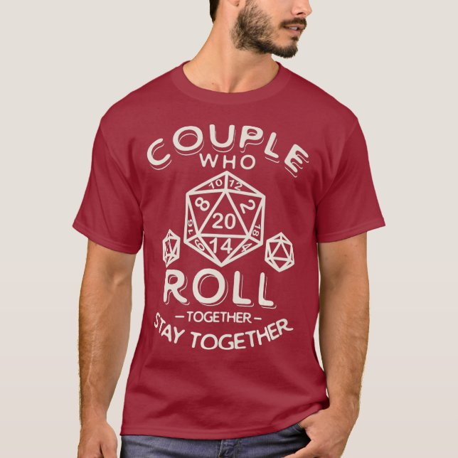 T-shirt Couple RPG Imprimer Imaginaire Tabletop Jeu Dice (Devant)